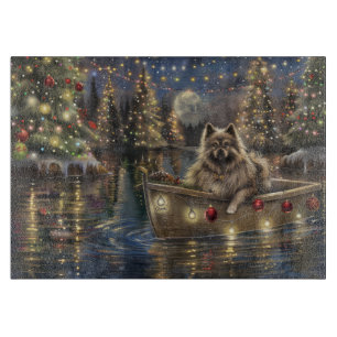 Keeshond Christmas Festive Voyage Schneidebrett
