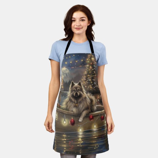 Keeshond Christmas Festive Voyage Schürze (Getragen)