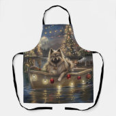 Keeshond Christmas Festive Voyage Schürze (Vorderseite)