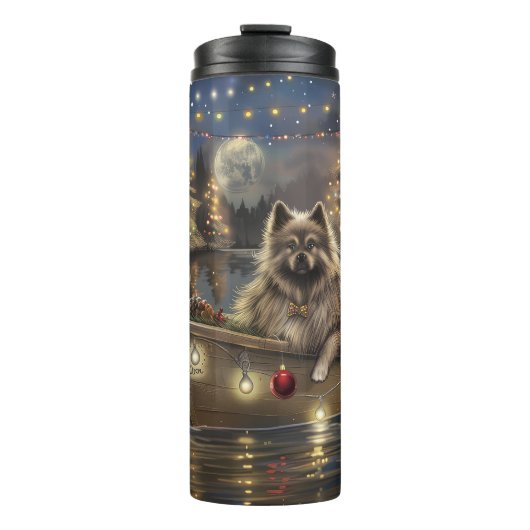 Keeshond Christmas Festive Voyage Thermosbecher (Vorderseite)