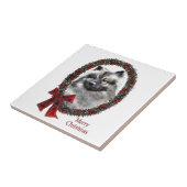 Keeshond Christmas Fliese (Seite)