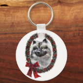 Keeshond Christmas Geschenke Schlüsselanhänger (Vorderseite)