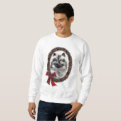 Keeshond Christmas Geschenke Sweatshirt (Vorne ganz)