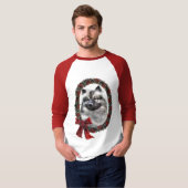 Keeshond Christmas Geschenke T-Shirt (Vorne ganz)