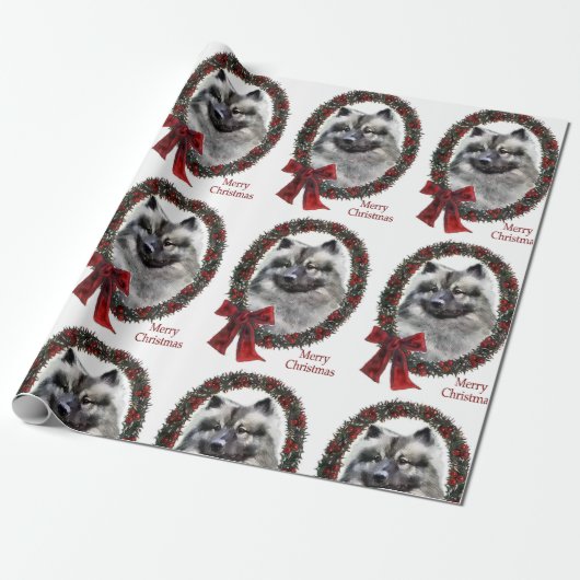 Keeshond Christmas Geschenkpapier (Ungerollt)