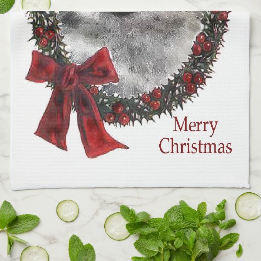 Keeshond Christmas Geschirrtuch (Gefaltet)