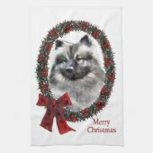 Keeshond Christmas Geschirrtuch (Vertikal)