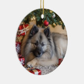 Keeshond Christmas Keramik Ornament (Rechts)