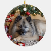Keeshond Christmas Keramik Ornament (Hinten)