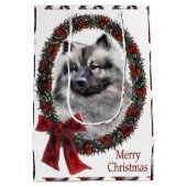 Keeshond Christmas Mittlere Geschenktüte (Rückseite)