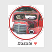 Keeshond Christmas Old Truck Malerei Hund Art Aufkleber (Blatt)