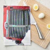 Keeshond Christmas Old Truck Malerei Hund Art Geschirrtuch (Viertel Falte)