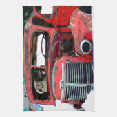 Keeshond Christmas Old Truck Malerei Hund Art Geschirrtuch (Vertikal)