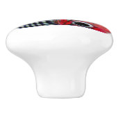 Keeshond Christmas Old Truck Malerei Hund Art Keramikknauf (Seitenansicht)