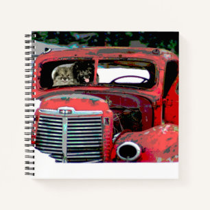Keeshond Christmas Old Truck Malerei Hund Art Notizblock