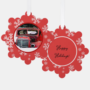 Keeshond Christmas Old Truck Malerei Hund Art Ornament Karte