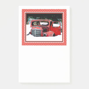 Keeshond Christmas Old Truck Malerei Hund Art Post-it Klebezettel