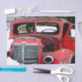 Keeshond Christmas Old Truck Malerei Hund Art Seidenpapier (Handwerk)