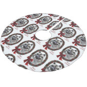 Keeshond Christmas Polyester Weihnachtsbaumdecke (Schrägansicht)