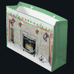 Keeshond Christmas Puppy Dog von Fireplace Paintin Große Geschenktüte<br><div class="desc">Keeshond Weihnachts Welpe von Fireplace Hund Portrait, Original-Bild. Wir sind auf niedliche und lustige Originalkunst spezialisiert, die wir für Sie selbst oder als Geschenk für Ihre Keeshond-Freunde kaufen können. Seien Sie kreativ - klicken Sie auf KENNEN, um Text hinzuzufügen/zu entfernen/zu ändern, das Bild zu verändern, Farben zu ändern oder alles...</div>