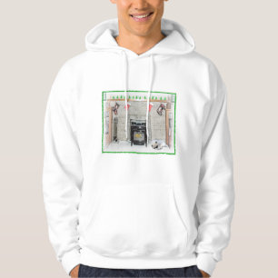 Keeshond Christmas Puppy Dog von Fireplace Paintin Hoodie