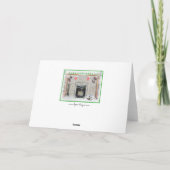 Keeshond Christmas Puppy Dog von Fireplace Paintin Karte (Rückseite)