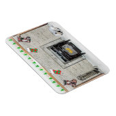 Keeshond Christmas Puppy Dog von Fireplace Paintin Magnet (Rechte Seite)