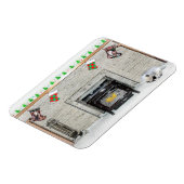 Keeshond Christmas Puppy Dog von Fireplace Paintin Magnet (Linke Seite)