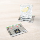 Keeshond Christmas Puppy Dog von Fireplace Paintin Rechteckiger Pappuntersetzer (Vor Ort)