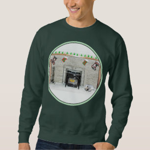 Keeshond Christmas Puppy Dog von Fireplace Paintin Sweatshirt