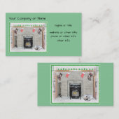 Keeshond Christmas Puppy Dog von Fireplace Paintin Visitenkarte (Vorne/Hinten)