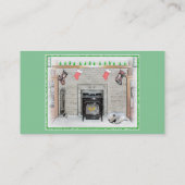 Keeshond Christmas Puppy Dog von Fireplace Paintin Visitenkarte (Rückseite)