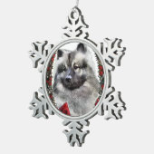 Keeshond Christmas Schneeflocken Zinn-Ornament (Rechts)