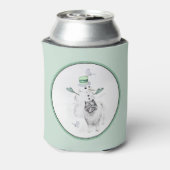 Keeshond Christmas Snowman Painting Dog Art Dosenkühler (Kanne Rückseite)