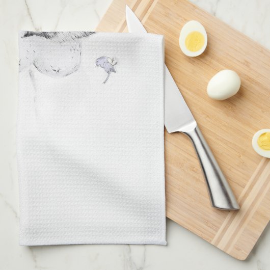 Keeshond Christmas Snowman Painting Dog Art Geschirrtuch (Viertel Falte)