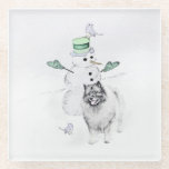 Keeshond Christmas Snowman Painting Dog Art Glasuntersetzer<br><div class="desc">Keeshond Weihnachten Snowman Hund Portrait, Original-Bild. Wir sind auf niedliche und lustige Originalkunst spezialisiert, die wir für Sie selbst oder als Geschenk für Ihre Keeshond-Freunde kaufen können. Seien Sie kreativ - klicken Sie auf KENNEN, um Text hinzuzufügen/zu entfernen/zu ändern, das Bild zu verändern, Farben zu ändern oder alles andere, was...</div>