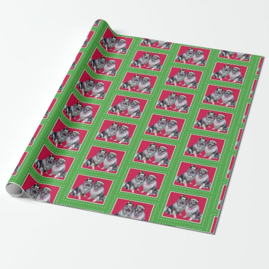 Keeshond Christmas Wrap Geschenkpapier (Ungerollt)