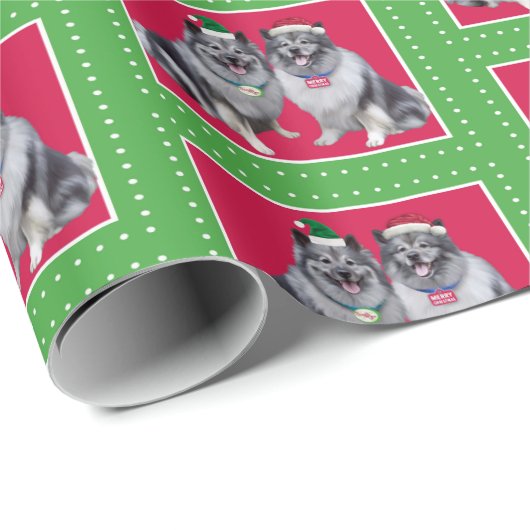 Keeshond Christmas Wrap Geschenkpapier (Rolleneckpunkt)