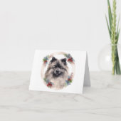 Keeshond Christmas Wreath Festivals Karte (Vorderseite)