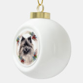 Keeshond Christmas Wreath Festivals Keramik Kugel-Ornament (Rechts)