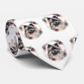 Keeshond Christmas Wreath Festivals Krawatte (Gerollt)