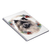 Keeshond Christmas Wreath Festivals Notizblock (Rechte Seite)