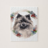 Keeshond Christmas Wreath Festivals Puzzle (Vertikal)