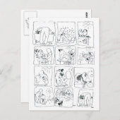 Keeshond Comic Bathtime Postkarte (Vorne/Hinten)