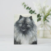 "Keeshond" Dog Art Postcard Postkarte (Stehend Vorderseite)