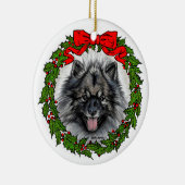 Keeshond Dog Art von Glenda S. Harlan Keramik Ornament (Rechts)