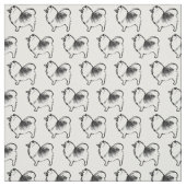 Keeshond Dog Black and White Stoff (Muster)