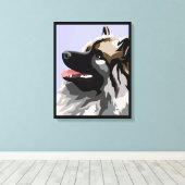 Keeshond Dog Canvas Print Leinwanddruck (Insitu (Holzboden))