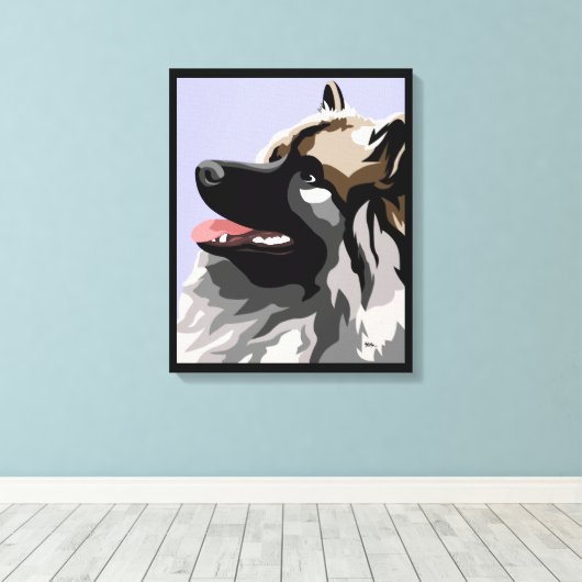 Keeshond Dog Canvas Print Leinwanddruck (Insitu (Holzboden))