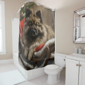 keeshond Dog Christmas Festive Duschvorhang (Beispiel)